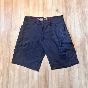 Wrangler Men's Black Cargo Shorts Size 34 Nylon Spandex Zip Pockets Outdoor